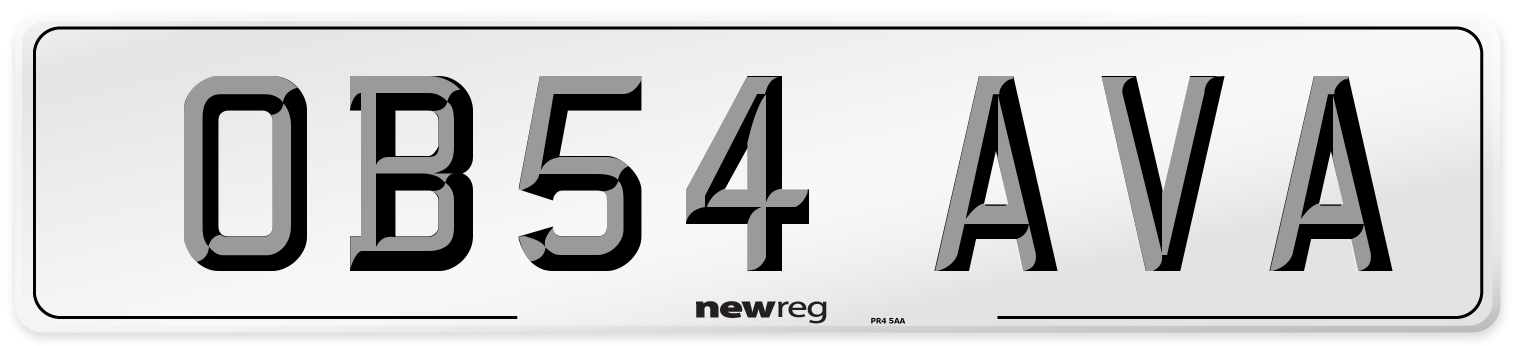 OB54 AVA Number Plate from New Reg